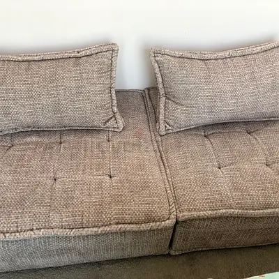 Two pieces modular armless chair
