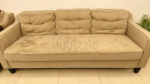 Beige 3-Seater Sofa — Used, Needs Cleaning