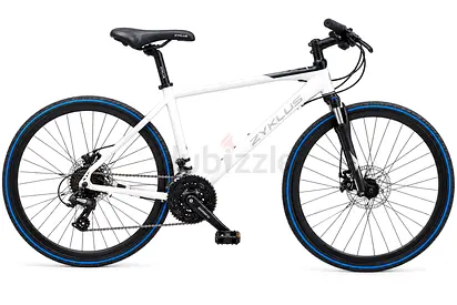 Zyklus Urban Hybrid Bike – White & Blue, Disc Brakes, Multi-Speed - USED