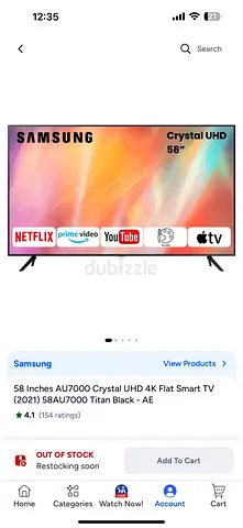 Samsung 58” Smart TV (4K UHD)