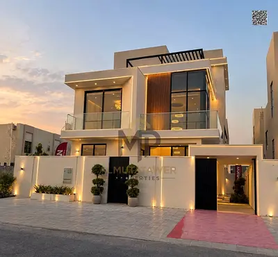 فيلا مميزة للبيع في الزاهية – عجمان | 5 غرف نوم ماستر | مصعد | شاملة الكهرباء والمياه والمكيفات | تصميم راقٍ ومساحات واسعة | فرصة مميزة للسكن والاس