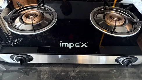 Impex 2-Burner Gas Stove - Glass Top, Good Working Condition