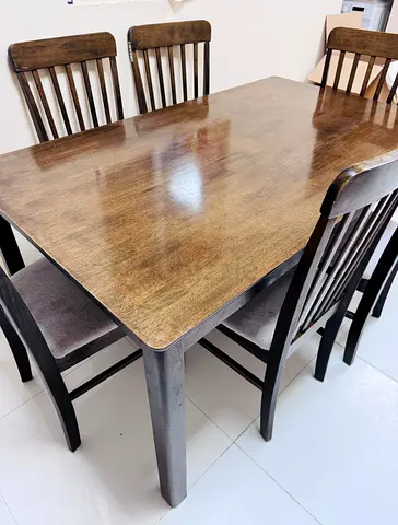 Wooden 6-Seater Dining Table with 6 Chairs - Good Condition