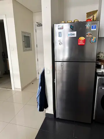 Stainless Steel Double-Door Refrigerator - Good Working Condition