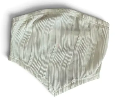 White ribbed cropped tube top, size S