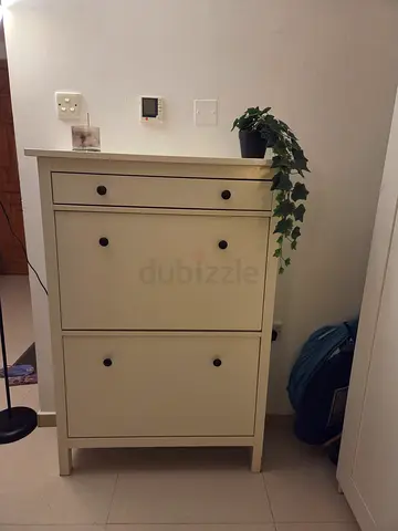 IKEA white shoe cabinet with 3 compartments - new
