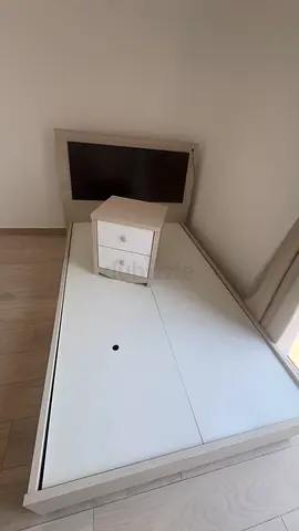 Single bed frame and bedside drawer
