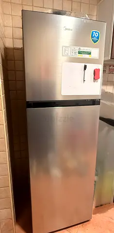 Used Midea Double Door Refrigerator - Silver, Very Good Working Condition