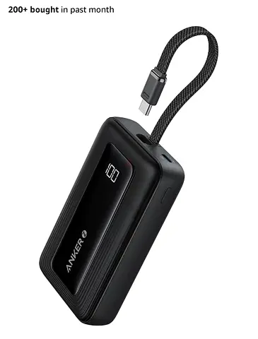 Anker Zolo Power Bank,10,000mAh 30W Portable Charger Built-In USB-C Cable
30W High-Speed Battery Pac
