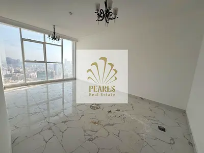 شقة غرفتين وصالة للإيجار السنوي في عجمان - النخيل 1 قرب لولو هايبر ماركت | غرفتان ماستر وجيم وكيدز أريا وباركينج مجاني وبلكونة و3 حمامات