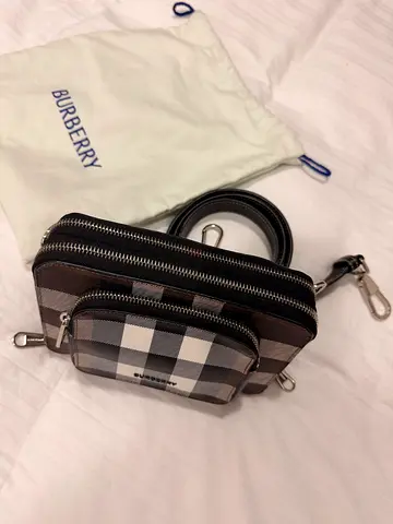 Burberry Check Print Crossbody Bag with Dust Bag