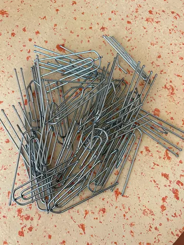 Lot of metal U-shaped hairpin cotter pins / clips - used condition for curtains
