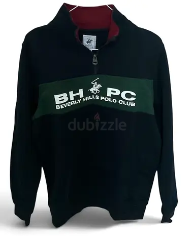 Beverly Hills Polo Club navy quarter-zip sweatshirt, size S