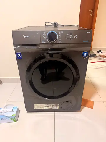 Front Load Washing Machine - 8 kg, Black, Good Working Condition