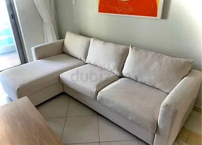 Modern L-Shaped Sectional Sofa bed in Beige