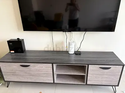 Modern grey TV cabinet / entertainment unit with storage