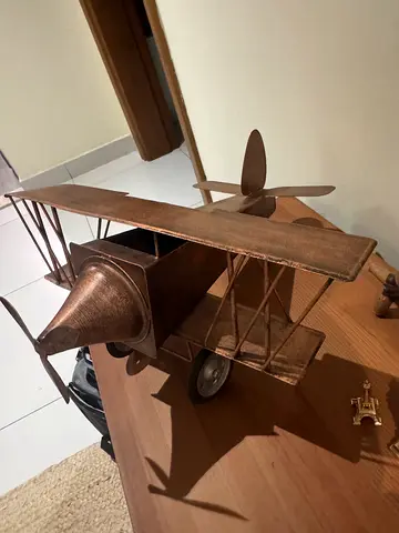 Vintage metal plane decor