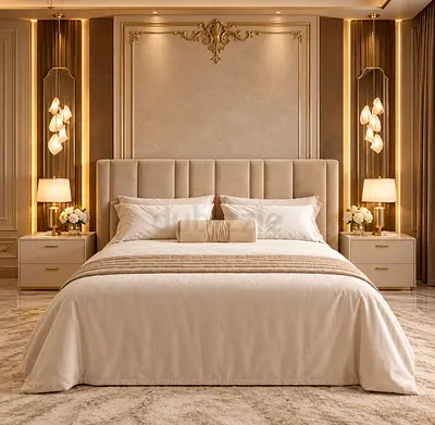 New Beige upholstered queen bed with storage bed and modern queen size bed luxury