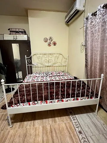 White Metal Single Bed Frame with Headboard and Footboard