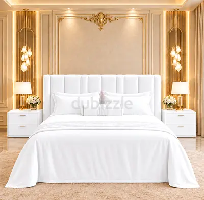 Modern White Upholstered queen Bed with Headboard storage bed and queen size bed modern