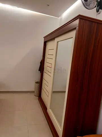 Modern 2-Door Sliding Wardrobe with Full-Length Mirror (203 cm x 60 cm)