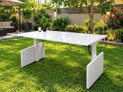 Herman Miller White Electric Height-Adjustable Desk — Modern Office Table