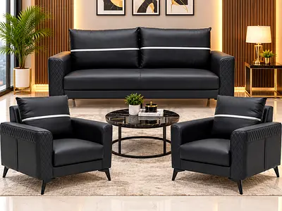 New Pu Five seater Leather Office Sofa set Available