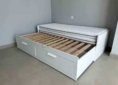 IKEA Brand brimnes king size bed with 2 Big storage drawers and 2 new mattress neat and clean