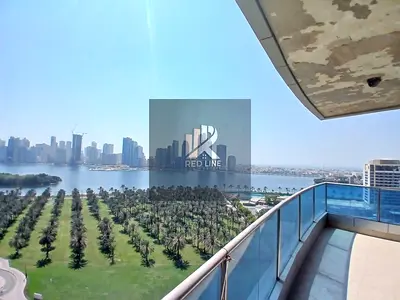 للإيجار | 3 غرف وصالة | غرفة خادمة | 3 بلكونات | جيم ومسبح | تكييف مجاني | المجاز 1 – الشارقة