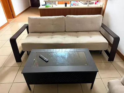 3-Seater Sofa Bed (Beige) – 10 Months Old (Self-Pickup from Sulafa Tower)