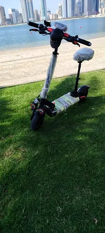 Electric Scooter with Seat - Dual Headlights, Foldable Handlebars