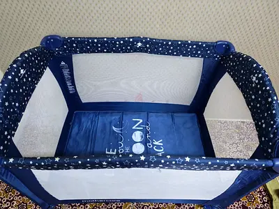 Portable Baby Playpen / Playard in Navy Star Design