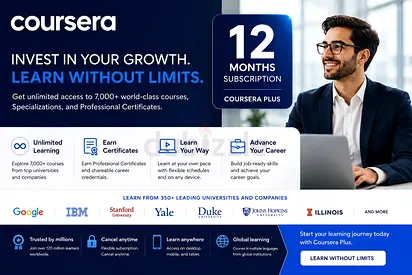 Coursera Plus 12-month Online Courses Subscription Access