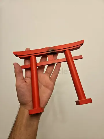 Small red Japanese torii gate decoration