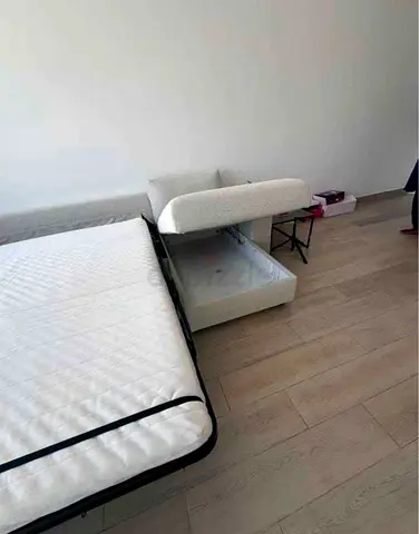 Modern Grey Sectional Sofa bed with Built-in Storage