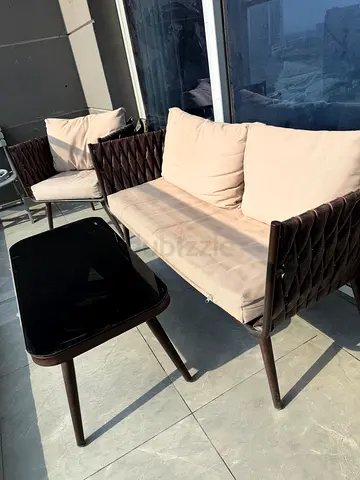 Outdoor patio chairs with cushions - set of 2