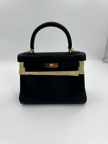 Hermes Kelly 25 Black Noir Togo with Gold Hardware full set Stamp K 2026