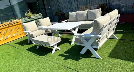 Sofa set aluminium white outdoor furniture garden furniture