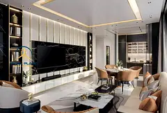 High-Floor Studio | Burj Khalifa & Canal View | Furnished
