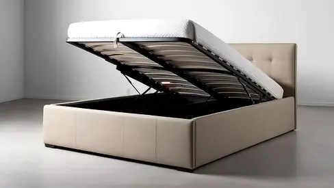 Modern Upholstered Ottoman Bed with Storage