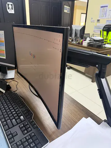 Used 24-inch LED curved Monitor with monitor arm new