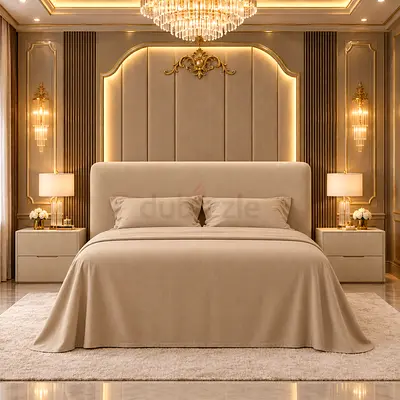 New Beige Upholstered Queen Bed with Headboard storage bed and modern queen size bed luxury