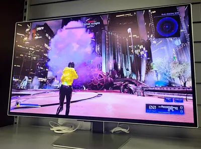 Samsung Odyssey OLED G8 (G80SD) premium gaming monitor. It features a 32-inch flat QD-OLED display c