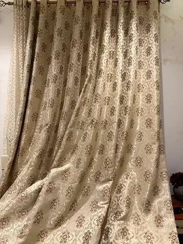 Set of 2 Luxury Jacquard Eyelet Curtains (260 x 280 cm) + Free Matching Sheers