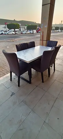 Wooden Dining Table Set with 6 Chairs