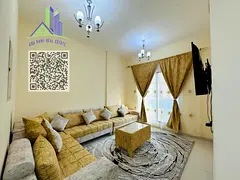 The finest two-bedroom apartment in Al Rawda 1, with clean new furniture, two bathrooms, balcony, ce