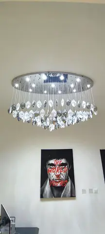 Custom Luxury Crystal Chandelier – Oval LED, Excellent Condition