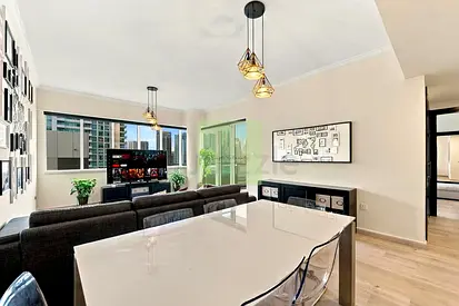 Fully furnished and upgraded 1.5 BHK-style apartment in Al Majara 1,