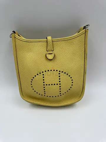 HERMES mini Evelyne clemence leather yellow