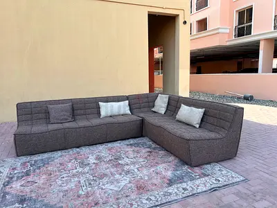 Al Huzifa Premium Quality Corner Sofa with footstool